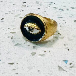 24KT Gold Plated Daniela Salcedo Sleepy Eye Ring